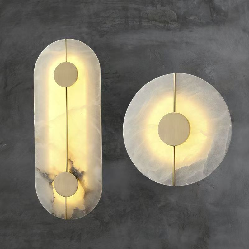 Imitation Marble Wall Lamp with Warm Light